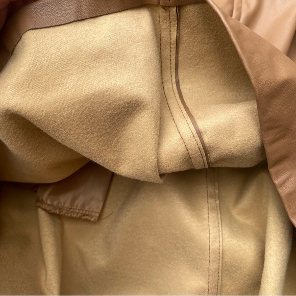 DO+BE Faux Leather Skirt Tan Size Small NWT - Picture 11 of 13